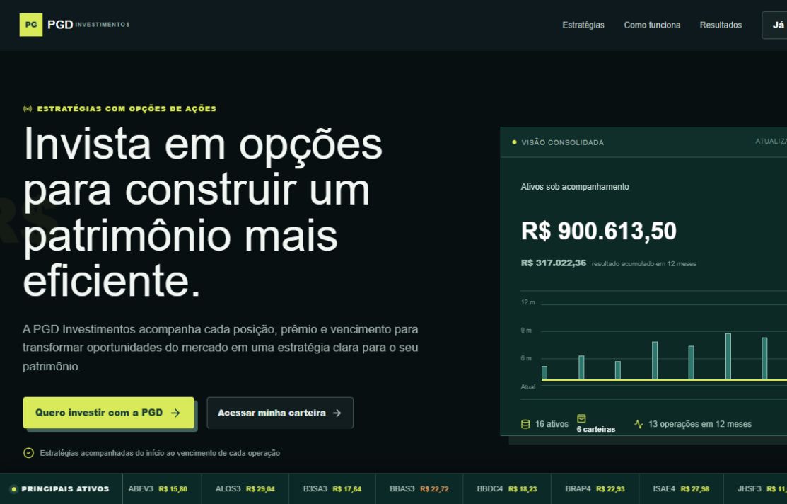 Prévia do site PGD Investimentos